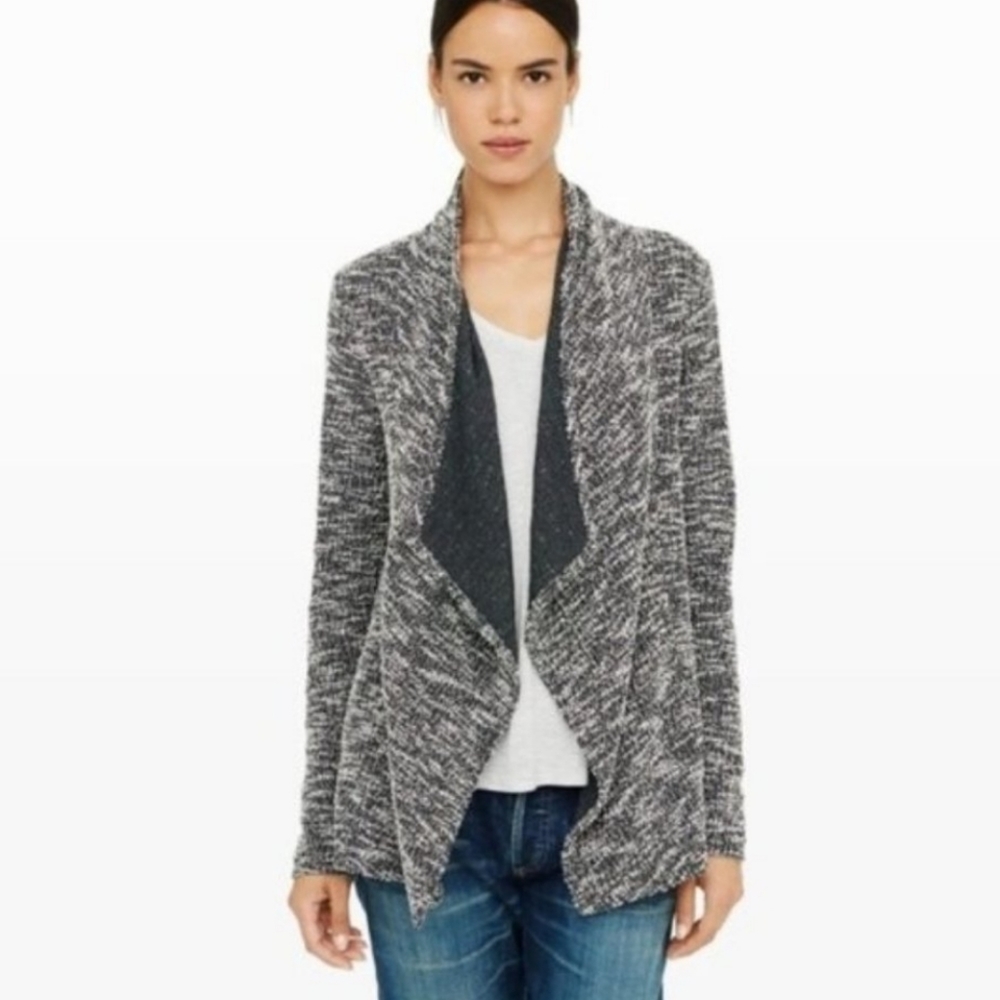 Club Monaco Kiki Drape Front Textured Cardigan